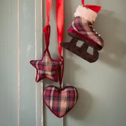 Casa Viva Adorno colgante Estrella de tartán 8cm Best