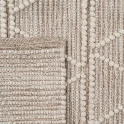 Casa Viva Alfombra crema de lana y algodón con relieve Boho 160x230cm Hot