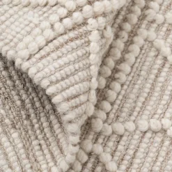 Casa Viva Alfombra crema de lana y algodón con relieve Boho 160x230cm Hot