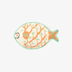 Casa Viva Bol de cerámica naranja Pez 14x9cm New