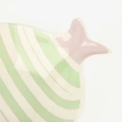 Casa Viva Bol de cerámica rayas verde y lila Pez 15x13cm Clearance