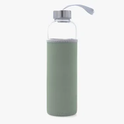 Casa Viva Botella de vidrio con neopreno verde claro 0,6L Tera Discount