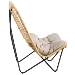 Casa Viva Butaca de fibras naturales y metal con cojín 76x76x87cm New