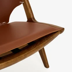 Casa Viva Butaca de madera olmo y cuero Brena 60x49x76cm Clau&Chloe Sale