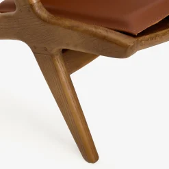 Casa Viva Butaca de madera olmo y cuero Brena 60x49x76cm Clau&Chloe Sale