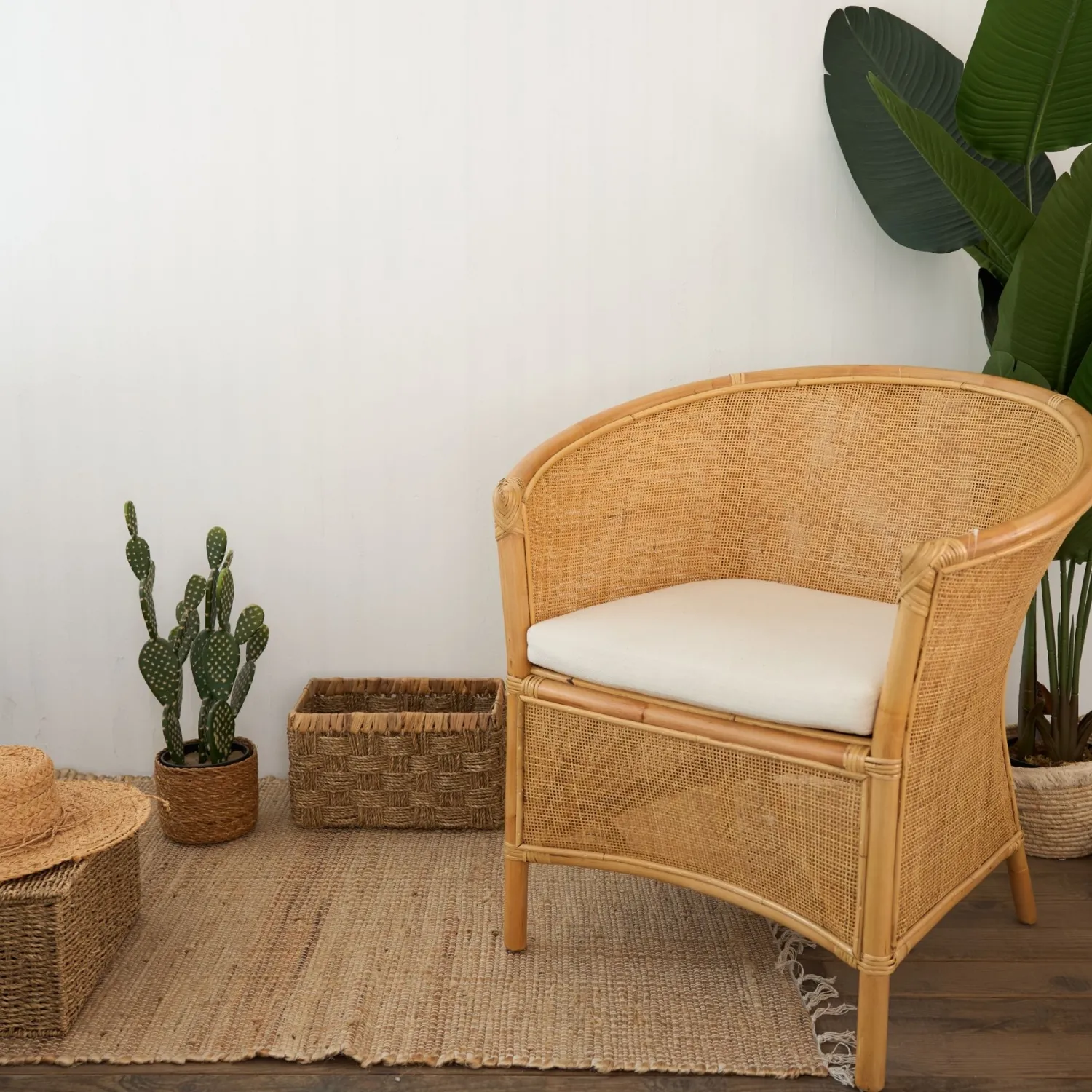 Casa Viva Butaca de ratán beige Milos 76x65x80cm Hot