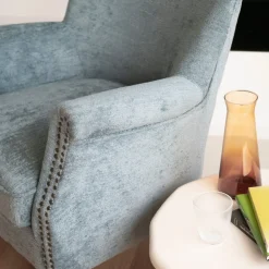 Casa Viva Butaca de terciopelo azul Aurora 79x75x79cm Clau&Chloe