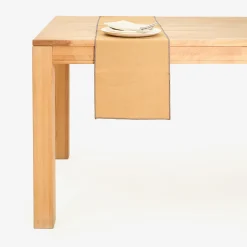 Casa Viva Camino de mesa de algodón con flecos mostaza 30x150cm Discount