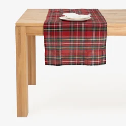 Casa Viva Camino de mesa rojo Tartán 50x140cm Clearance