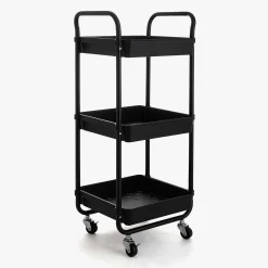 Casa Viva Carro de cocina negro Taron 35x30x77 Clearance