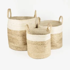 Casa Viva Cesta de yute blanca y natural Vide Ø35x33cm Clearance