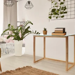 Casa Viva Consola de madera y cristal New