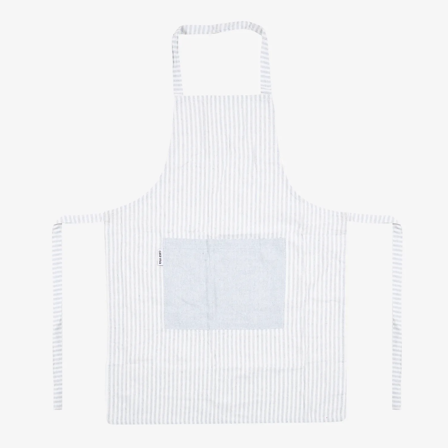 Casa Viva Delantal de algodón con rayas grises 60x80cm Hot