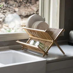 Casa Viva Escurreplatos plegable de bambú 42x32x26cm Clearance