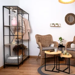 Casa Viva Estantería con perchero de acero y madera MDF Bruno 90x40x165cm Online