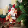 Casa Viva Figura decorativa Santa Claus con bolsa regalos y peluche 30cm Best