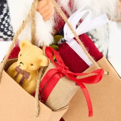 Casa Viva Figura decorativa Santa Claus con bolsa regalos y peluche 30cm Best