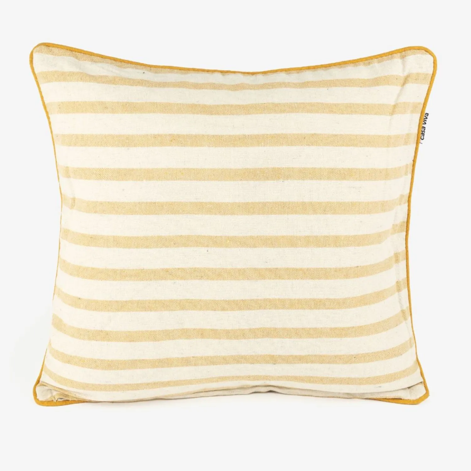 Casa Viva Funda de cojín de algodón con rayas amarillas Niza 45x45cm Outlet