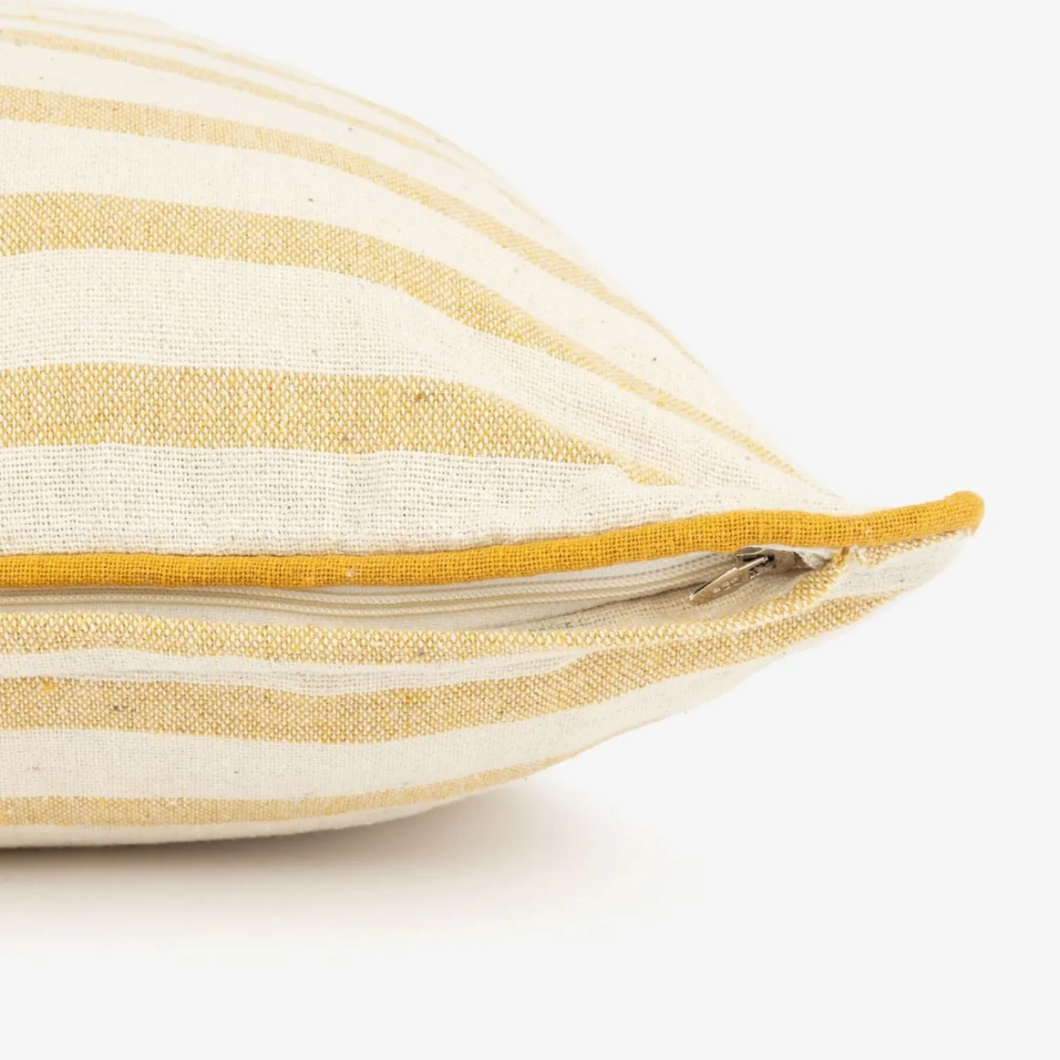 Casa Viva Funda de cojín de algodón con rayas amarillas Niza 45x45cm Outlet