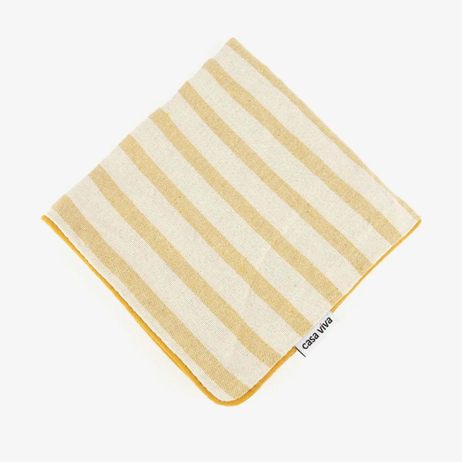 Casa Viva Funda de cojín de algodón con rayas amarillas Niza 45x45cm Outlet