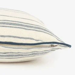 Casa Viva Funda de cojín de algodón con rayas azules Niza 45x45cm