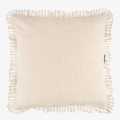Casa Viva Funda de cojín de algodón volante beige Timoti 45x45cm Clearance