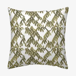 Casa Viva Funda de cojín de algodón verde y blanca cuadrada Nalia 45x45cm