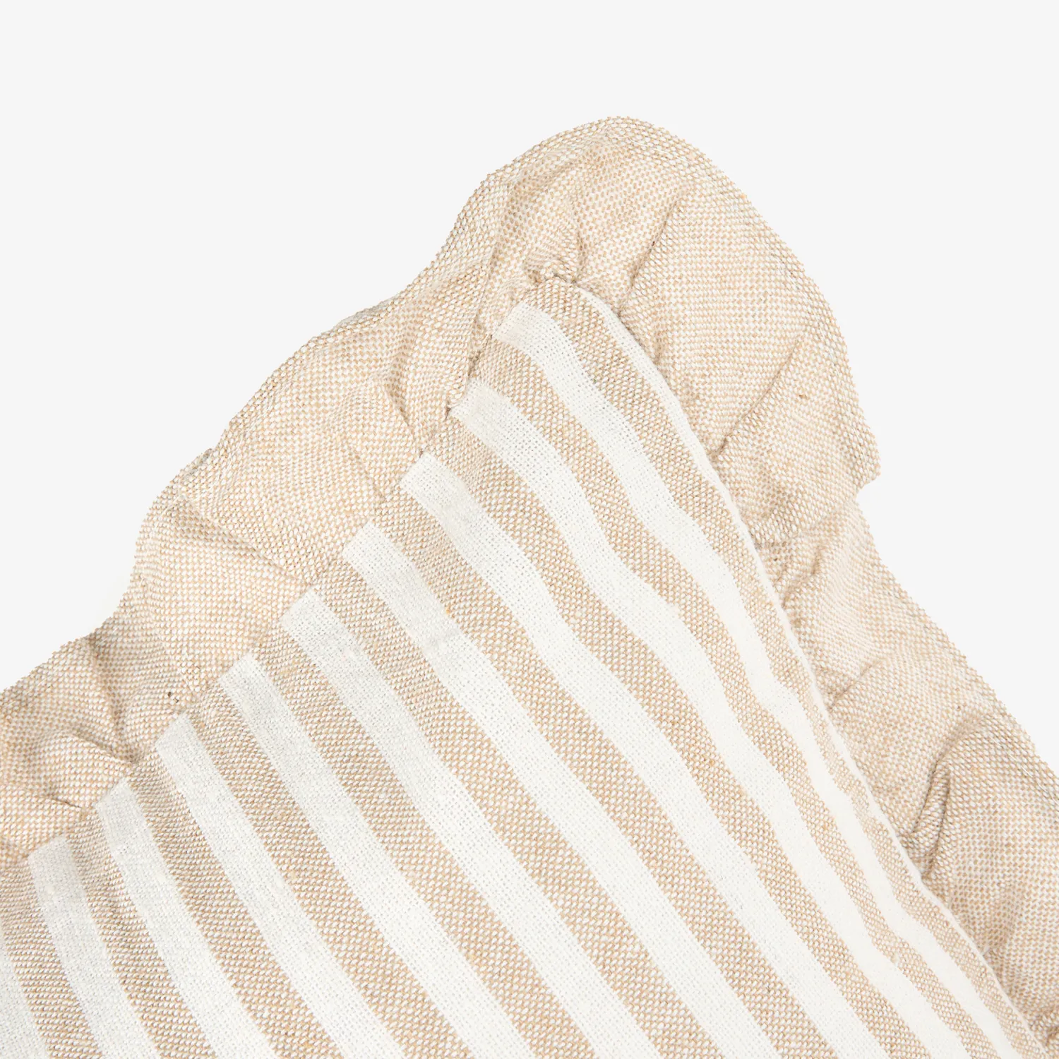 Casa Viva Funda de cojín de algodón volante rayas beige Timoti 45x45cm Outlet