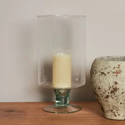 Casa Viva Jarrón con pie de cristal reciclado Ø18x35cm New