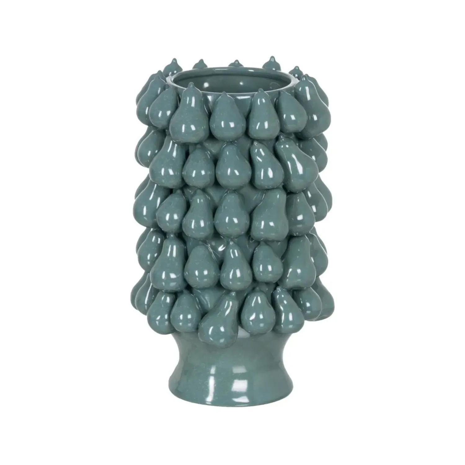 Casa Viva Jarrón de cerámica azul Peras 26,70x26,70x40cm Clearance