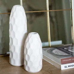 Casa Viva Jarrón de gres blanco Simón Ø9x31cm