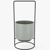 Casa Viva Macetero verde con soporte de acero pintado Gus Ø18x39cm New