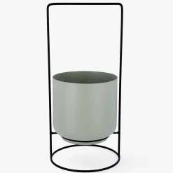 Casa Viva Macetero verde con soporte de acero pintado Gus Ø18x39cm New