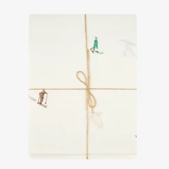 Casa Viva Mantel blanca bordado Esquiadores 150x250cm