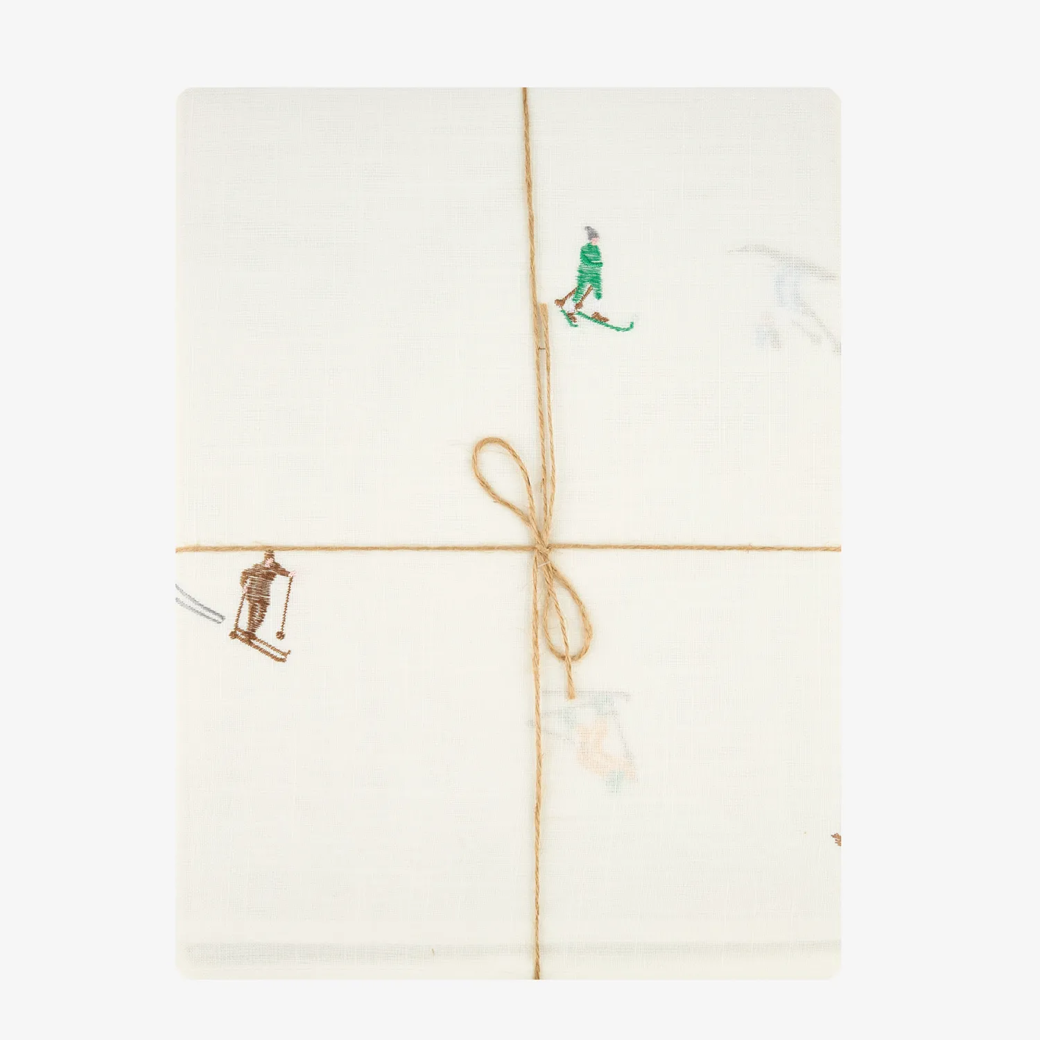 Casa Viva Mantel blanca bordado Esquiadores 150x250cm