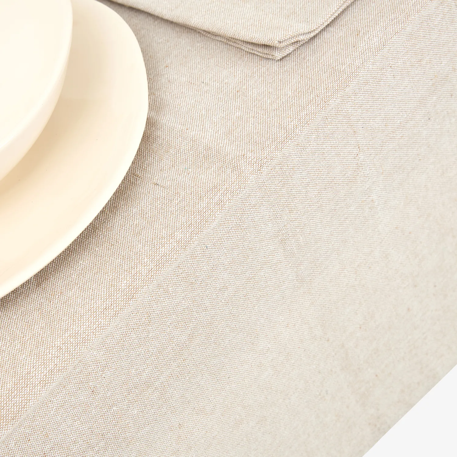 Casa Viva Mantel de algodón beige liso 150x200cm Clearance