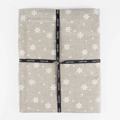 Casa Viva Mantel de Navidad gris Copos de nieve 150x250cm Discount
