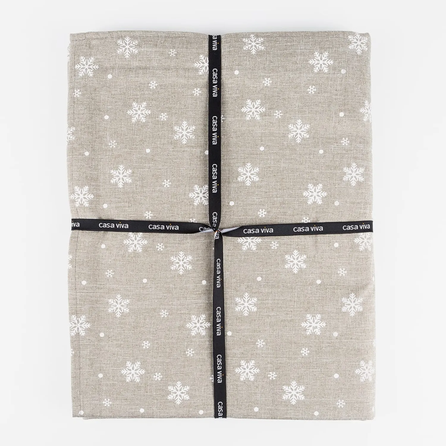 Casa Viva Mantel de Navidad gris Copos de nieve 150x250cm Discount