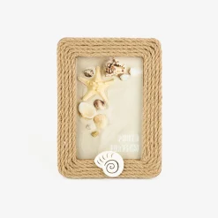 Casa Viva Marco de fotos de madera MDF y cuerda Concha 10x15cm Sale