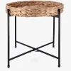 Casa Viva Mesa auxiliar de acero y fibras naturales Lott 46,8x50cm New