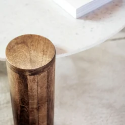 Casa Viva Mesa de centro de mármol y madera Houston Ø90x45 Clau&Chloe Best