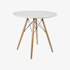 Casa Viva Mesa de comedor de madera redonda blanca Leisure Ø80x75cm Clearance