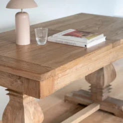 Casa Viva Mesa de comedor extensible de madera de olmo reciclada Toulouse 160/220x80x76cm Discount