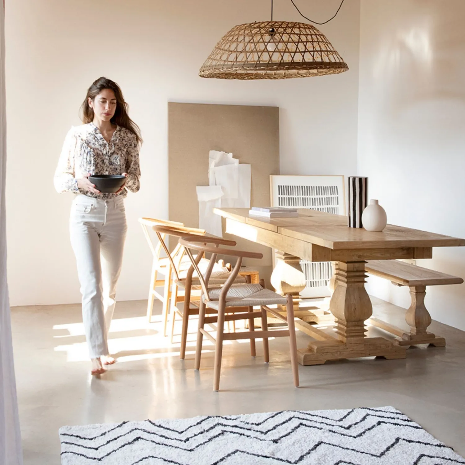 Casa Viva Mesa de comedor extensible de madera de olmo reciclada Toulouse 160/220x80x76cm Discount