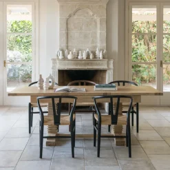 Casa Viva Mesa de comedor extensible de madera de olmo reciclada Toulouse 160/220x80x76cm Discount