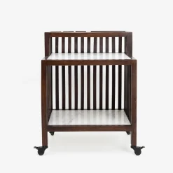 Casa Viva Mueble bar con ruedas de madera de olmo reciclada Pisco 70x50x91cm Best