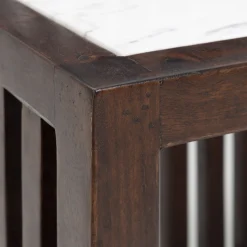 Casa Viva Mueble bar con ruedas de madera de olmo reciclada Pisco 70x50x91cm Best