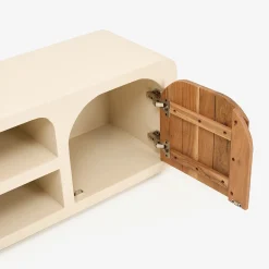 Casa Viva Mueble de TV de microcemento y madera de acacia Kurli 140x35x45cm Clau&Chloe Discount