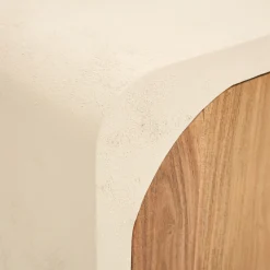 Casa Viva Mueble de TV de microcemento y madera de acacia Kurli 140x35x45cm Clau&Chloe Discount