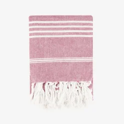 Casa Viva Pareo de algodón con rayas rojas Cannes 85x170cm Outlet